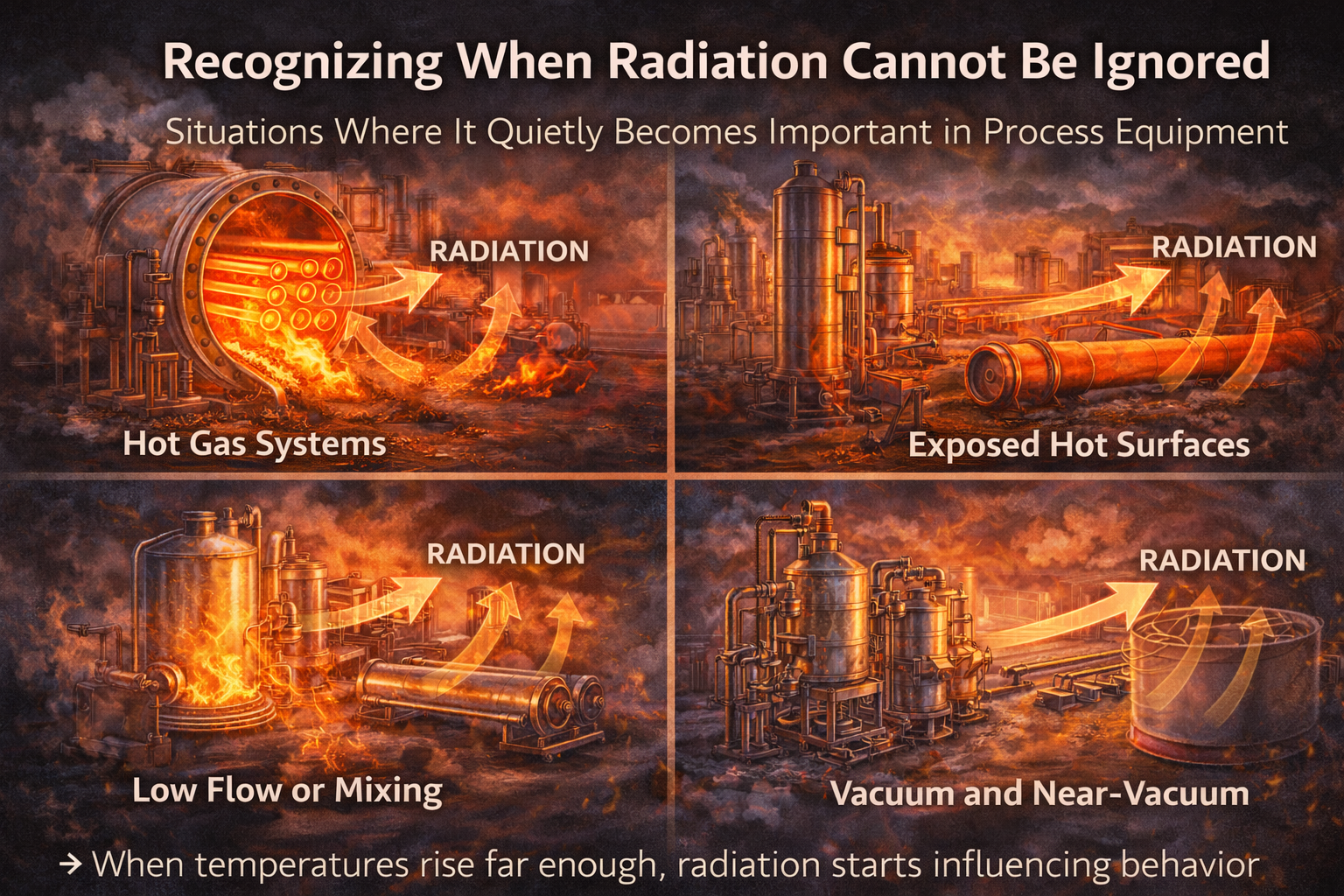 radiation heat transfer outside furnaces in process plants