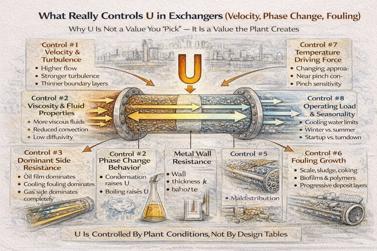 what controls overall heat transfer coefficient in heat exchangers