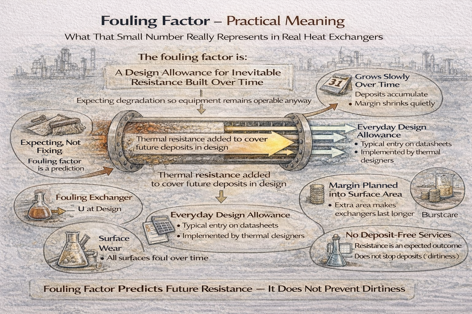 fouling factor in heat exchangers as added thermal resistance