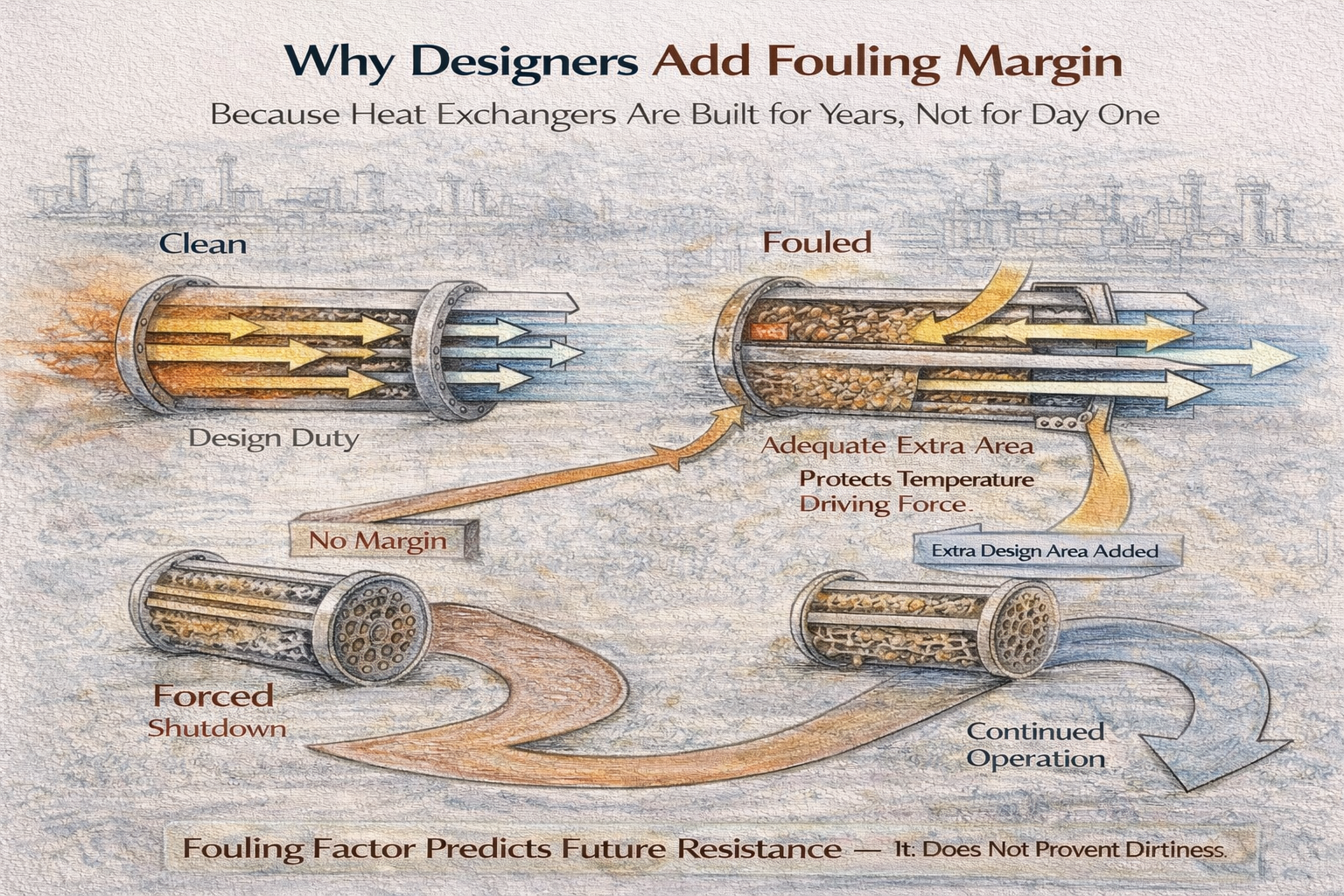 fouling margin in heat exchangers added for long-term performance