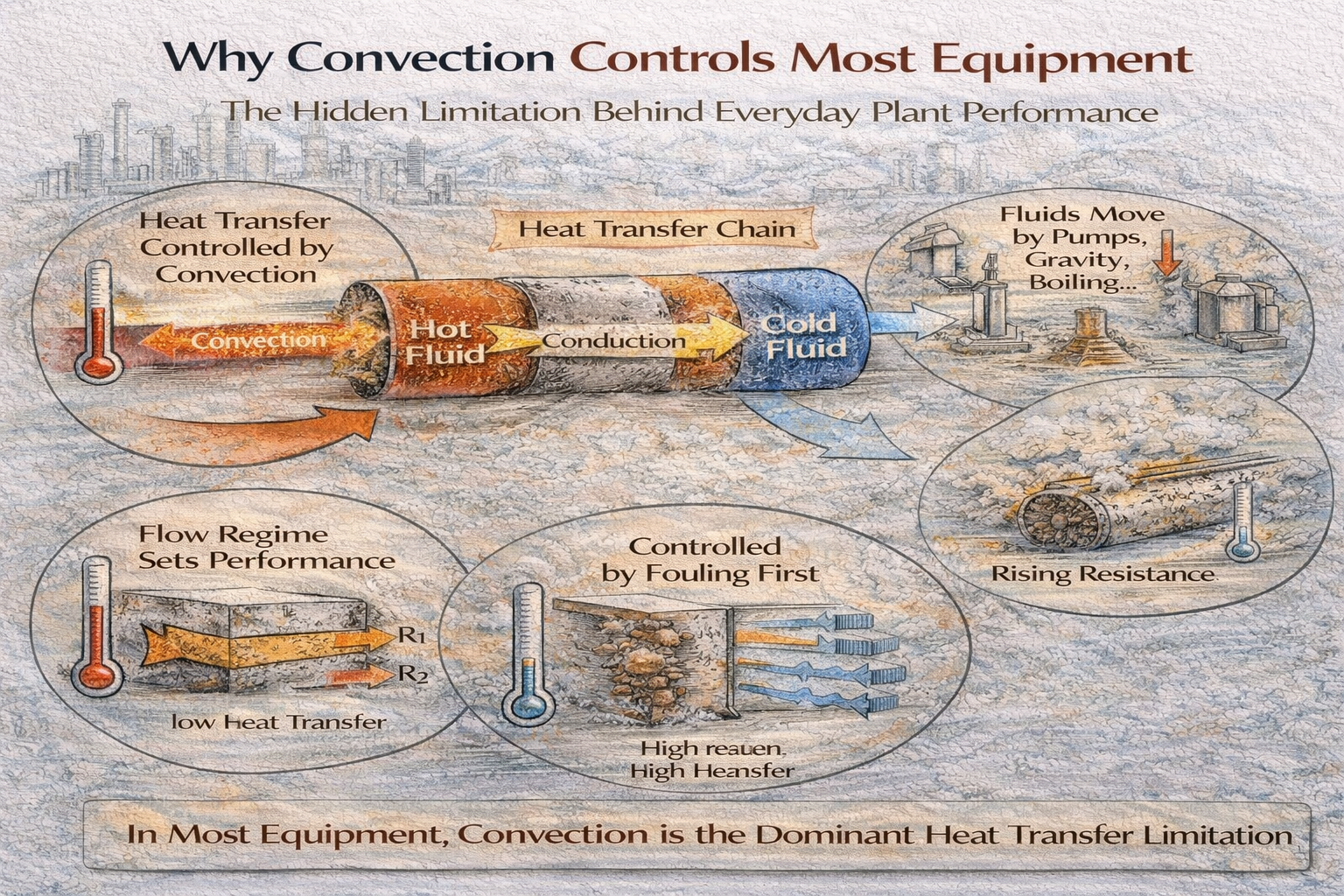 why convection controls most equipment in process plants