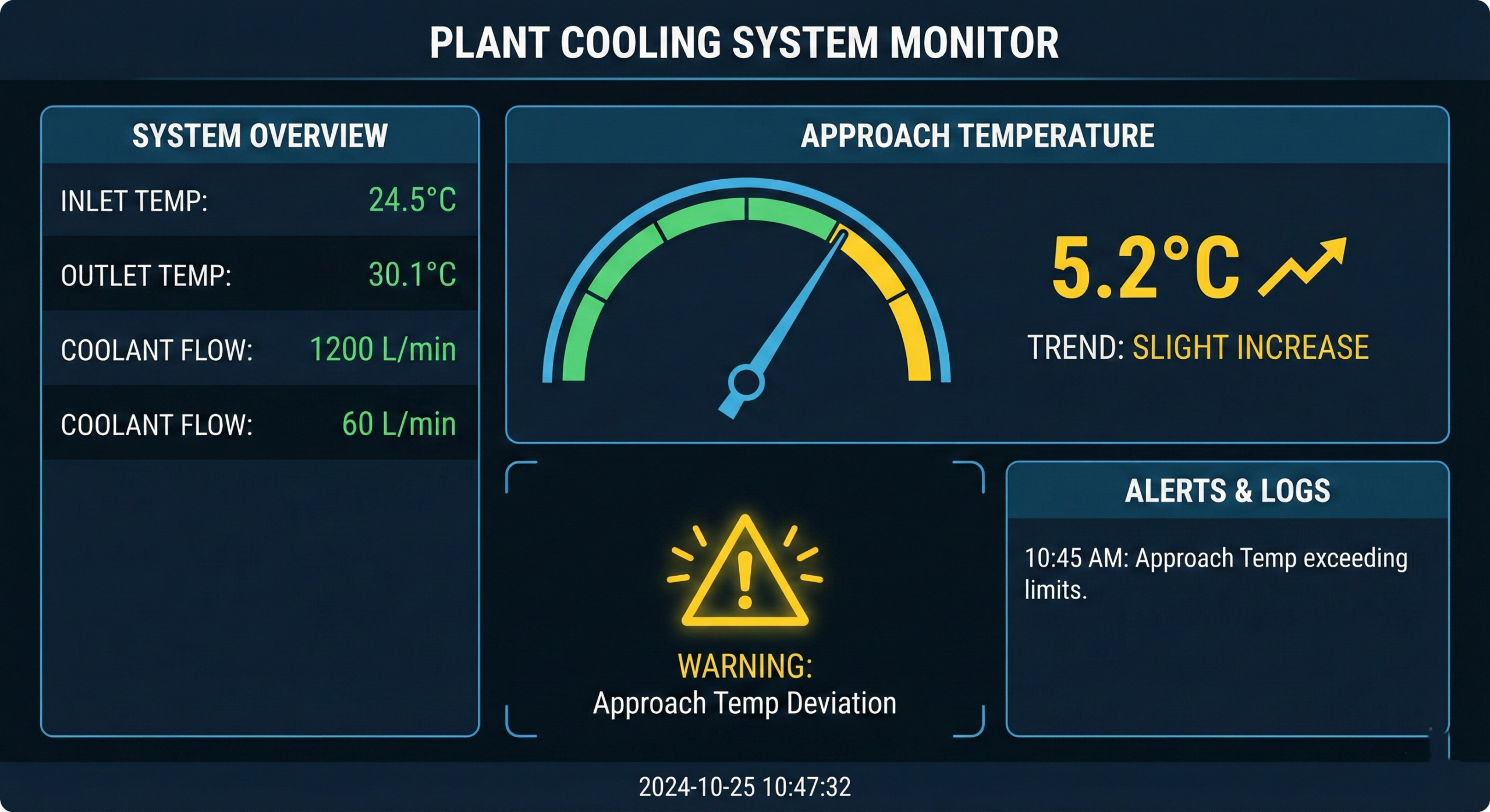 Illustration showing early performance indicators of fouling.