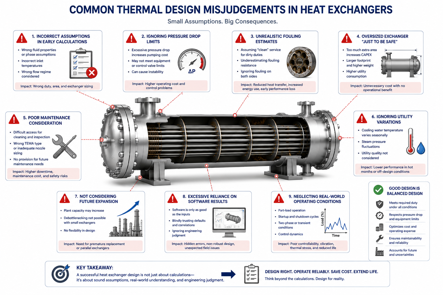 Common thermal design misjudgements that affect heat exchanger performance