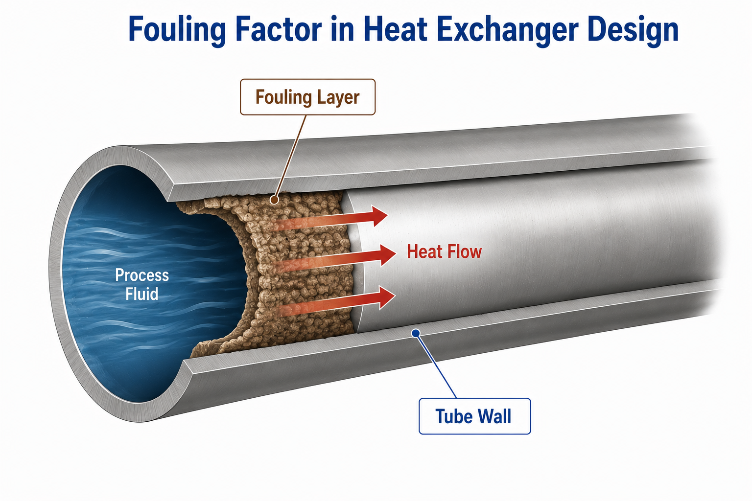 Fouling factor representing thermal resistance in a shell and tube heat exchanger