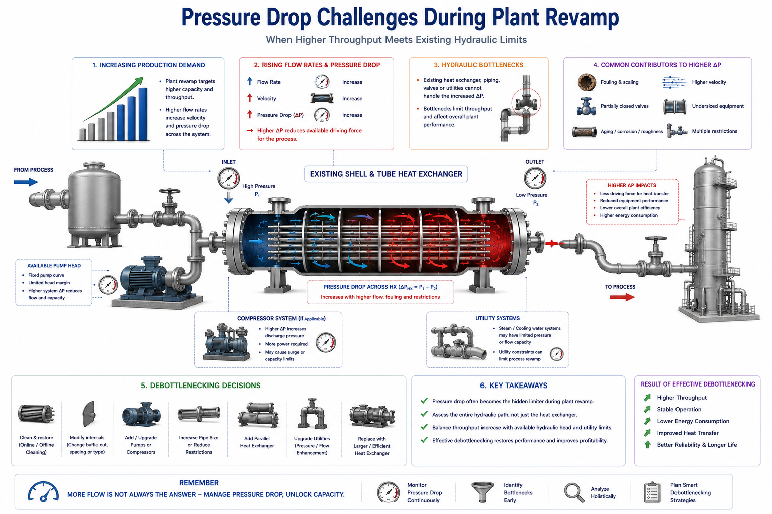 Pressure drop challenges during heat exchanger plant revamp and debottlenecking