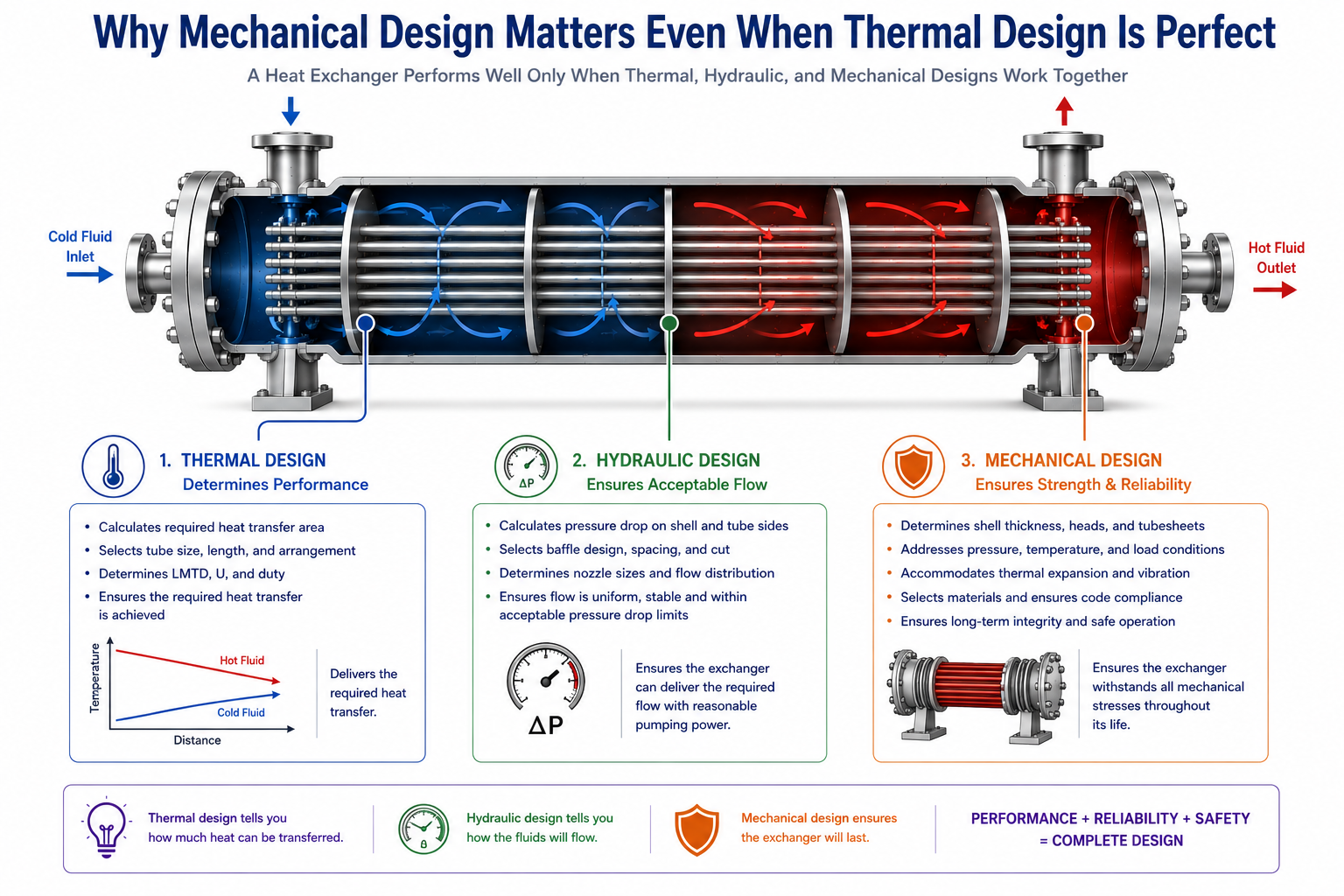 Mechanical design principles for reliable shell and tube heat exchangers