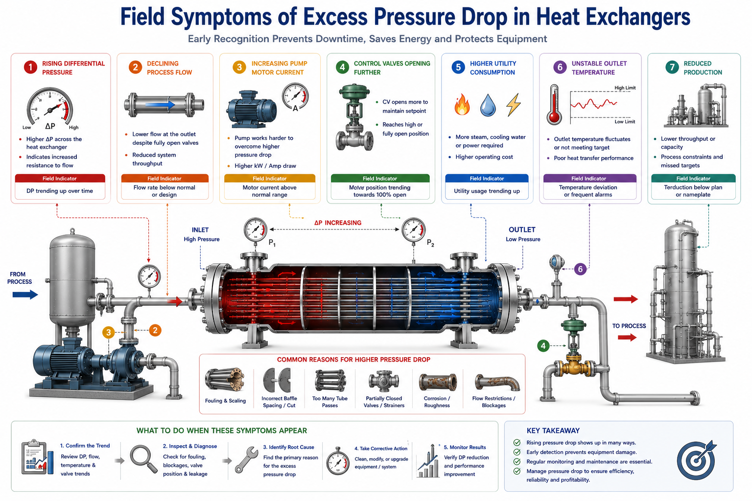 Field symptoms indicating excess pressure drop in shell-and-tube heat exchangers